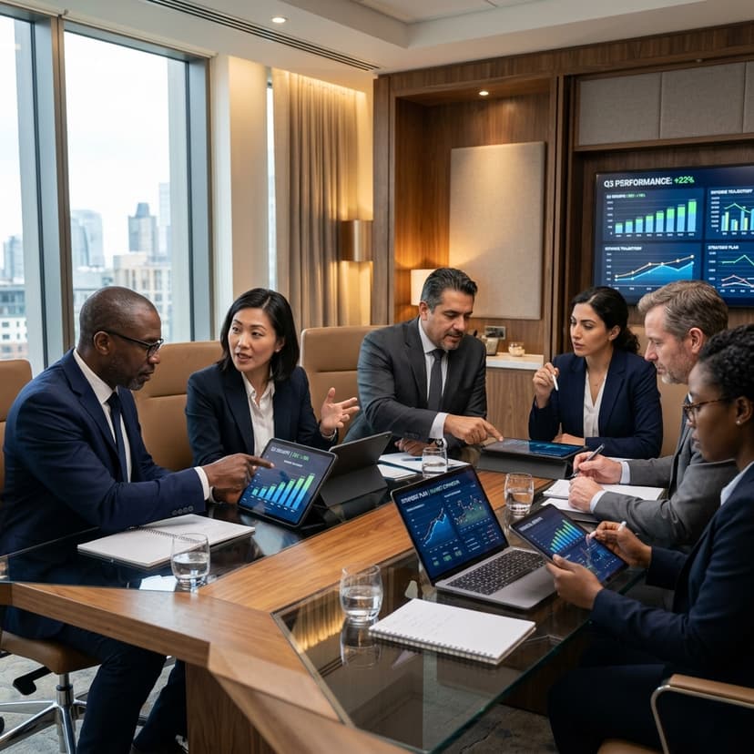 Corporate Strategy Team in Boardroom